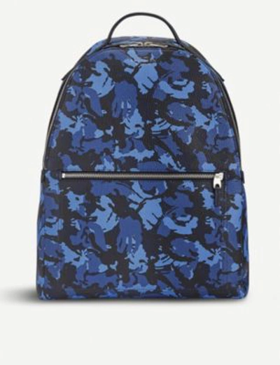 Shop Smythson Burlington Small Leather Backpack In Camouflage