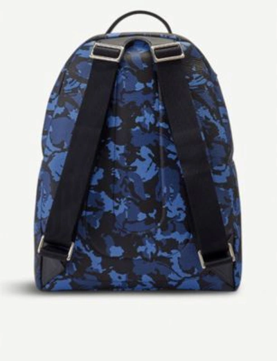 Shop Smythson Burlington Small Leather Backpack In Camouflage