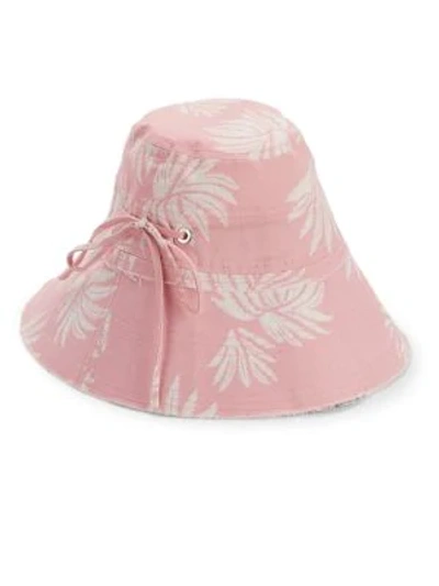 Shop Cinq À Sept Mattie Twill Bucket Hat In Sakura Pink Palm Print