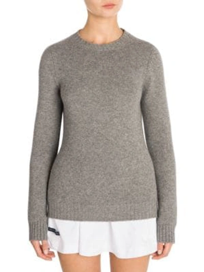 Shop Prada Cashmere Openback Sweater In Grey