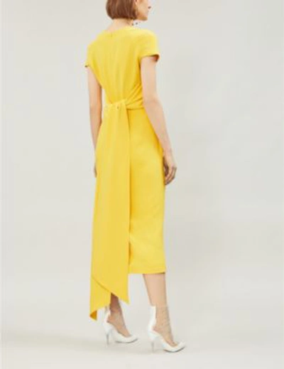 Shop Stella Mccartney Amal Clooney Stretch-crepe Midi Dress In Golden Glow