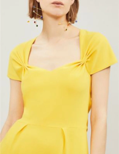 Shop Stella Mccartney Amal Clooney Stretch-crepe Midi Dress In Golden Glow