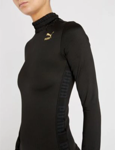 Shop Puma X Kenza Stretch-jersey Dress In Black