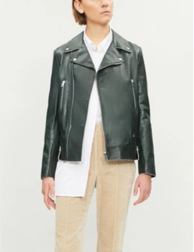 Shop Joseph Ryder Leather Biker Jacket In Bermuda