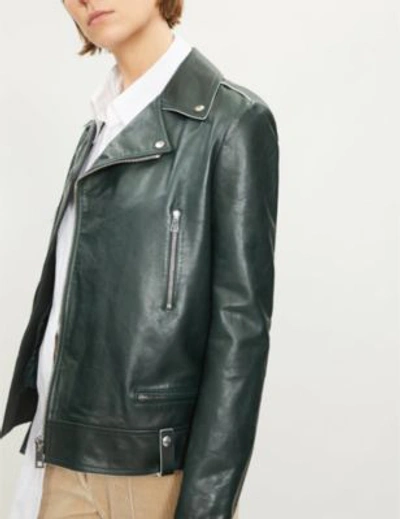 Shop Joseph Ryder Leather Biker Jacket In Bermuda