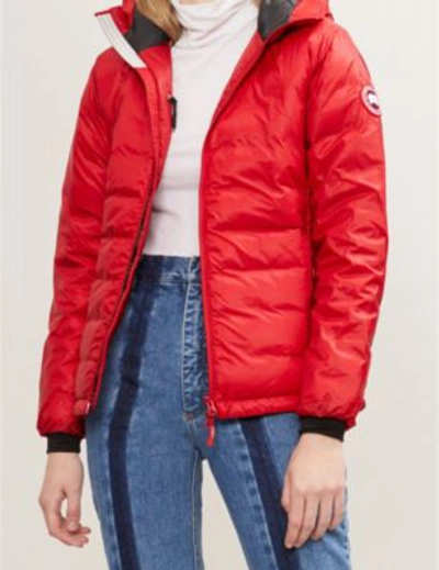 Shop Canada Goose Camp Hooded Quilted Jacket In Red/black