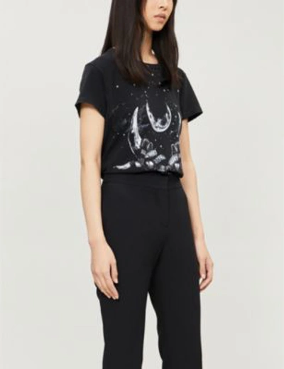 Shop Givenchy Taurus Cotton-jersey T-shirt In Black