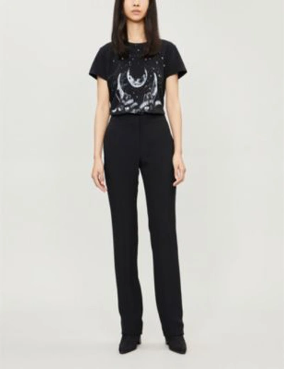 Shop Givenchy Taurus Cotton-jersey T-shirt In Black