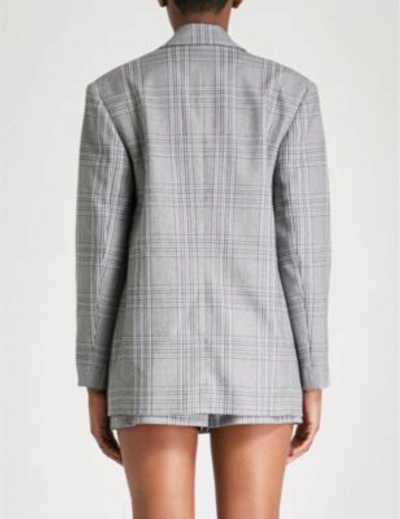 Shop Maje Vaime Checked Woven Jacket In Carreaux