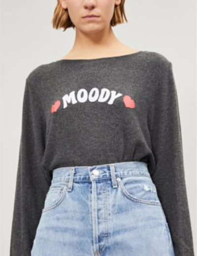 Wildfox Moody Stretch-jersey Sweatshirt In Clean Black | ModeSens