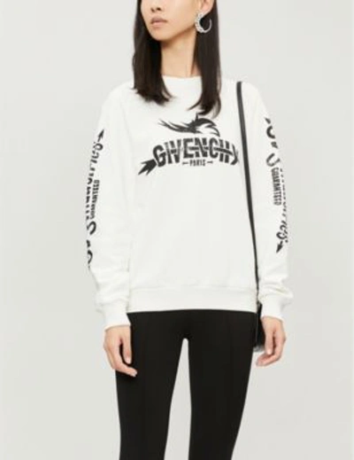 Shop Givenchy Taurus Cotton-jersey Sweatshirt In Ecru