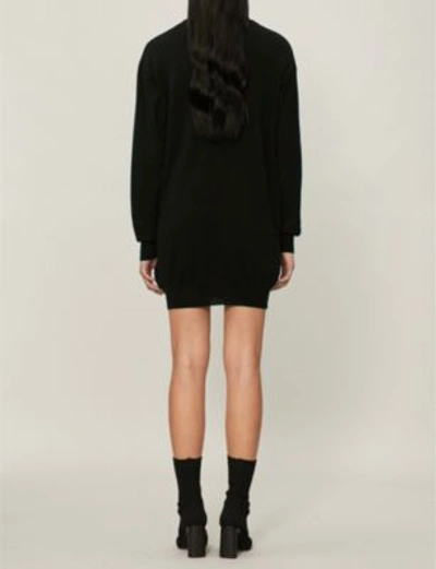 Shop Moschino Couture-print Wool Sweatshirt Dress In Black