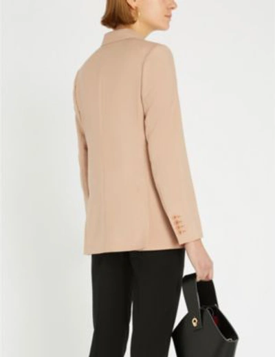 Shop Max Mara Double-breasted Mohair And Silk-blend Jacket In Powder