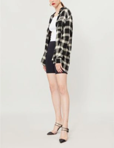 Shop The Kooples Checked Flannel Shirt In Bla06