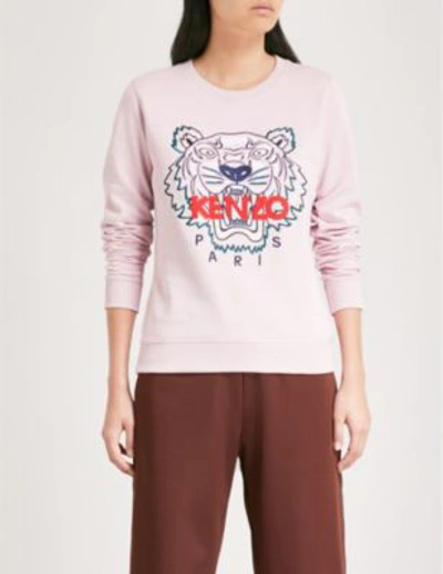 Shop Kenzo Tiger Cotton-jersey Sweatshirt In Pastel Pink