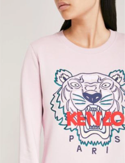 Shop Kenzo Tiger Cotton-jersey Sweatshirt In Pastel Pink