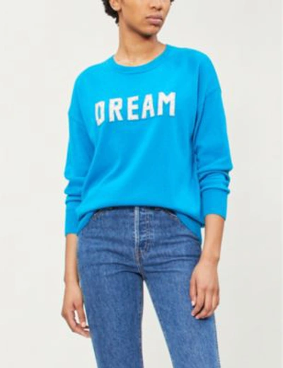 Shop Sandro Dream Wool And Cashmere-blend Jumper In Turquoise
