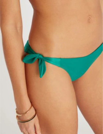 Shop Zimmermann Heathers Tied-front Bandeau Bikini In Bottle Green