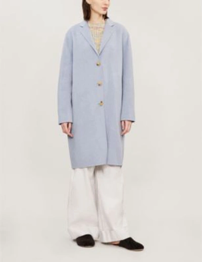 Shop Acne Studios Avalon Wool And Cashmere-blend Coat In P Blue Mel