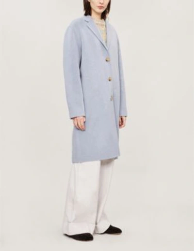 Shop Acne Studios Avalon Wool And Cashmere-blend Coat In P Blue Mel
