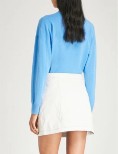 Shop Sandro Flashback Wool And Cashmere-blend Jumper In Bleu