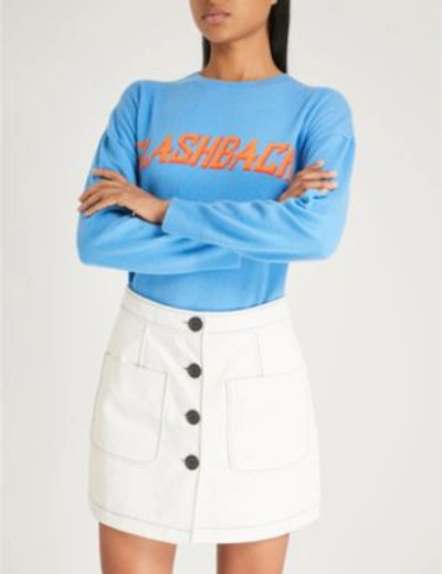 Shop Sandro Flashback Wool And Cashmere-blend Jumper In Bleu