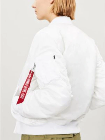 Shop Alpha Industries Ma-1 Vf Shell Bomber Jacket In White