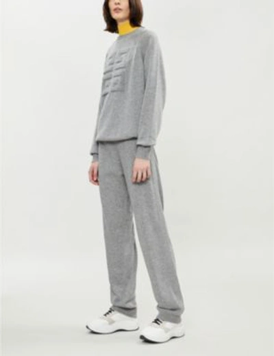 Shop Givenchy Logo-embossed Cashmere-blend Jumper In Grey