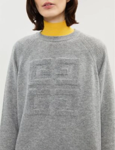 Shop Givenchy Logo-embossed Cashmere-blend Jumper In Grey