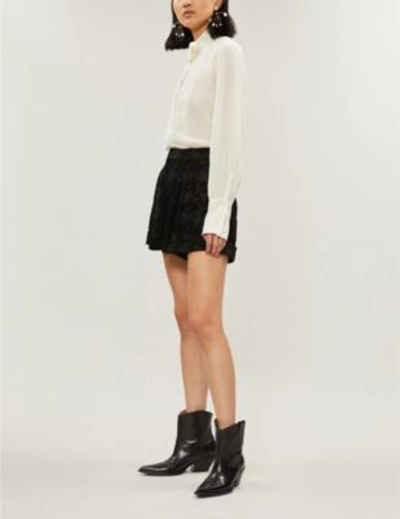 Shop Ba&sh Women's Black Noir Woven Erell Dogtooth Shorts Blazer