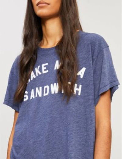 Shop Wildfox ‘make Me A Sandwich'-print Cotton-blend T-shirt In Oxford