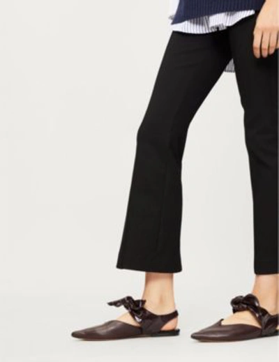 Shop Joseph Slim-fit Kick-flare Cropped Stretch-gabardine Trousers In Black