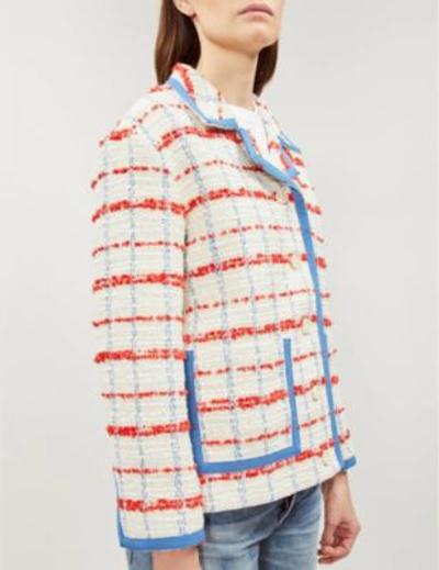 Shop Sandro Tweed Bouclé Jacket In Multi Color