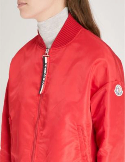 Shop Moncler Actinote Shell Bomber Jacket In Red