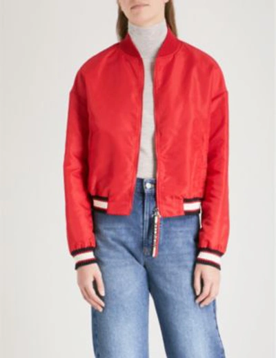 Shop Moncler Actinote Shell Bomber Jacket In Red