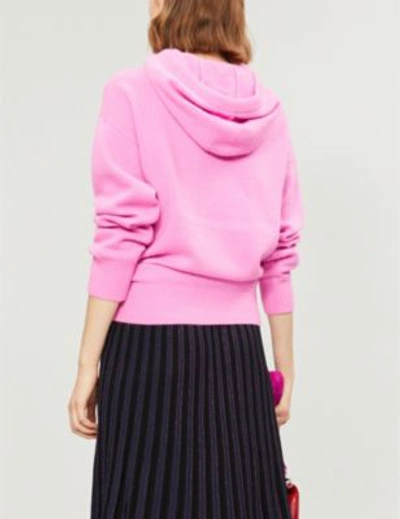 Shop Diane Von Furstenberg Lucas Wool And Cashmere-blend Hoody In Bubble Gum