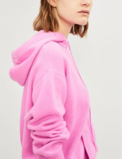 Shop Diane Von Furstenberg Lucas Wool And Cashmere-blend Hoody In Bubble Gum