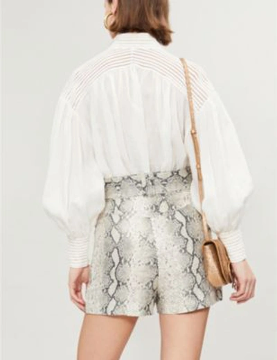 Shop Zimmermann Cream Striped Corsage Linear Blouse Shirt In Ivory