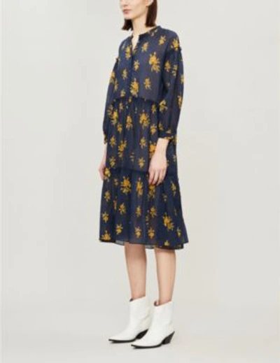 Shop M.i.h. Jeans Lyra Floral Cotton Dress In Spriggy Floral Dark