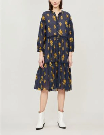Shop M.i.h. Jeans Lyra Floral Cotton Dress In Spriggy Floral Dark