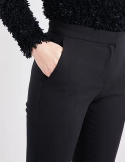 Shop Max Mara Peplo High-rise Camel Wool Wide-leg Trousers In Black