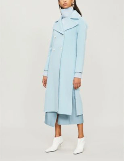 Shop Rejina Pyo Simone Wool-blend Coat In Blue