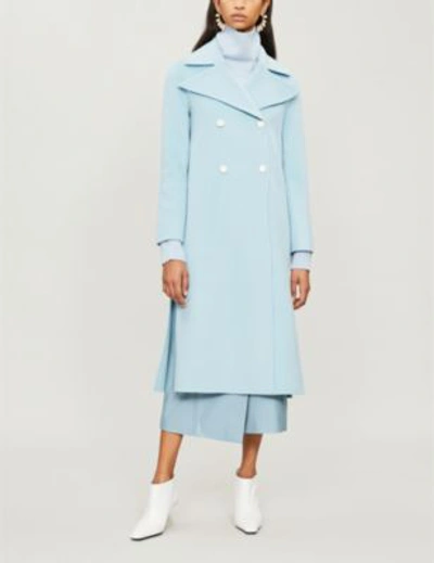 Shop Rejina Pyo Simone Wool-blend Coat In Blue