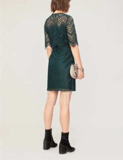Shop Maje Rosalba Cutout Lace Dress In Vert