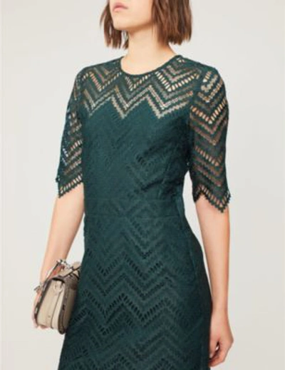 Shop Maje Rosalba Cutout Lace Dress In Vert