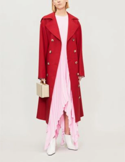 Shop Khaite Lauren Cotton-twill Trench Coat In Currant