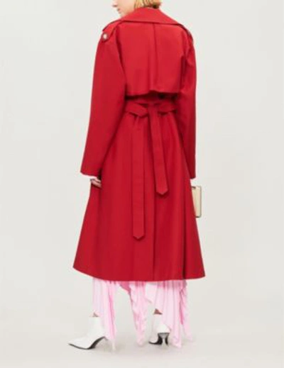 Shop Khaite Lauren Cotton-twill Trench Coat In Currant