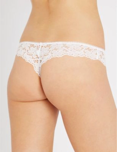 Shop Dkny Classic Floral Lace Thong In White