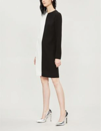 Shop Givenchy Two-tone Crepe Mini Dress In Black White