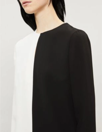 Shop Givenchy Two-tone Crepe Mini Dress In Black White